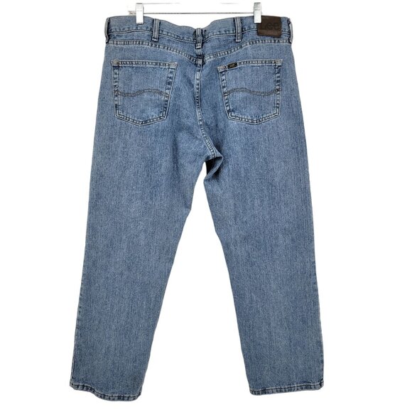 Lee Mens Regular Fit Jeans Size 40x29 Light Wash Denim - Picture 2 of 8